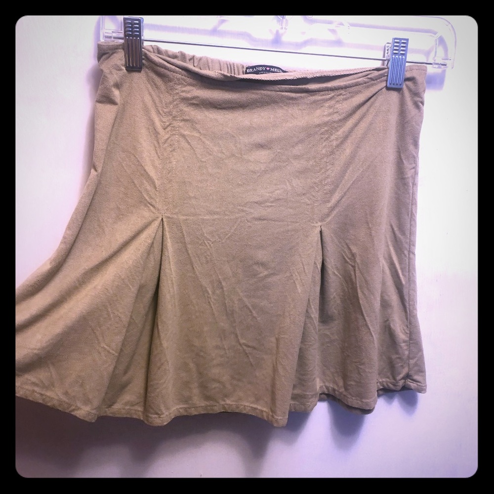 Suede tan mini skirt